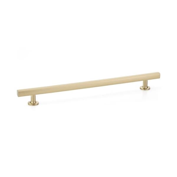 Emtek Freestone Cabinet Pull with 10 in Center to Center Satin Brass Finish 86677US4 - main